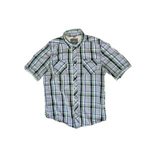 Men's Buffalo David Bitton Short Sleeve Button Down Shirt Size Large